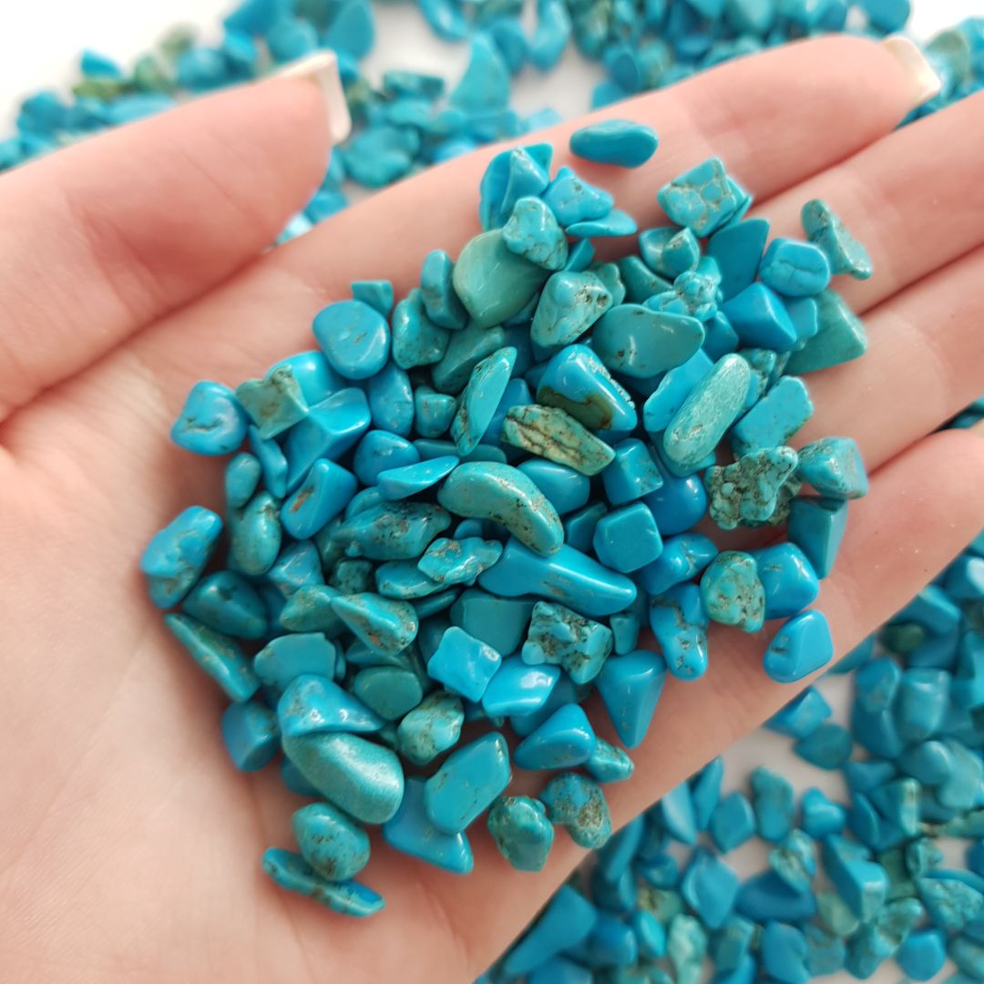 Reconstituted Turquoise (Dark) Chips - 500g Reconstituted Turquoise (Dark) Chips - 500g